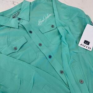AVID Sea Island Men's Casual Button Down Shirt - Green